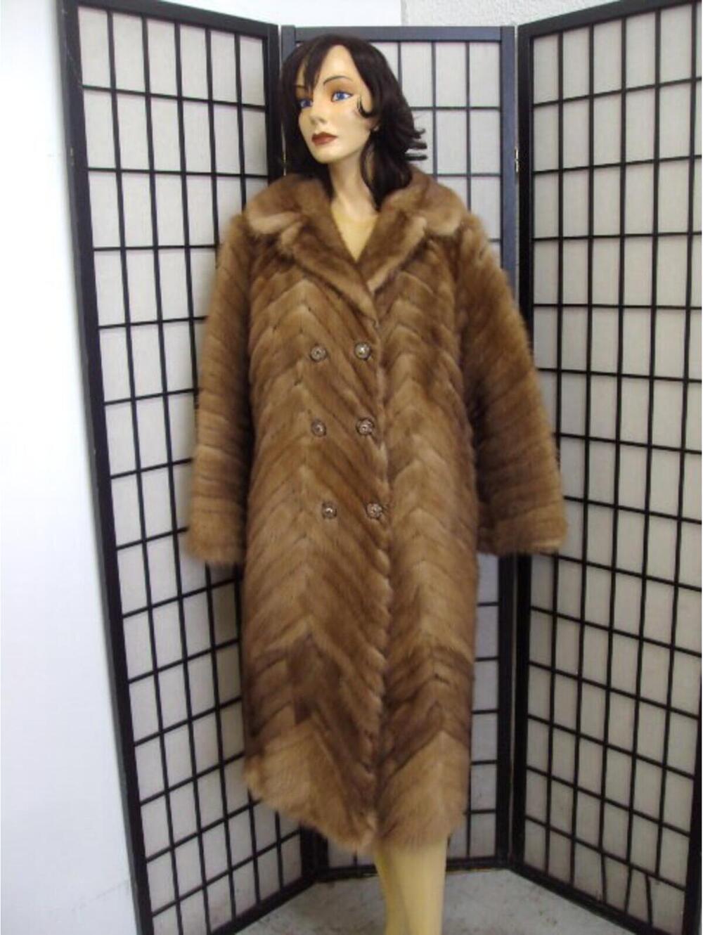 Scrap Item: Canadian Pastel Mink Tail Fur Coat Jacket Size N/A